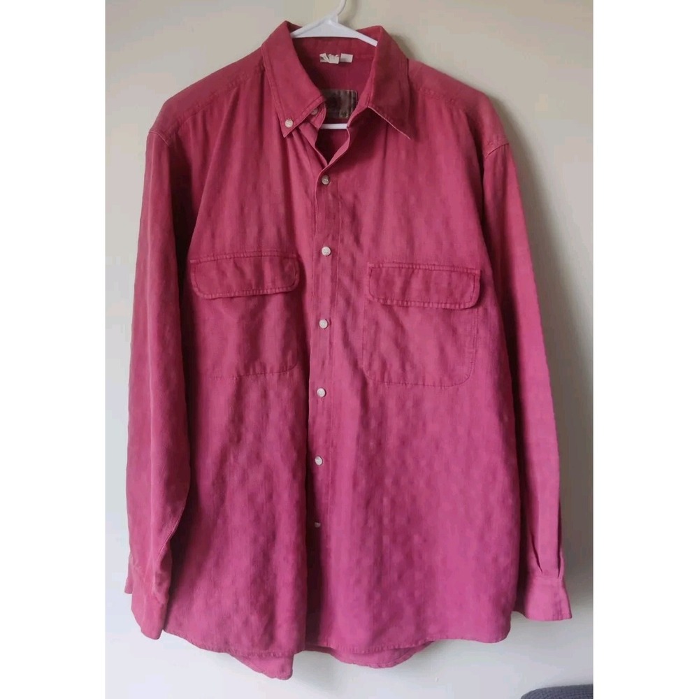 The Territory Ahead Shirt Mens Large Red Button Down‎ Long Sleeve 100% Cotton